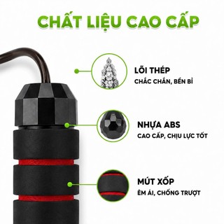 Dây Nhảy Giảm Cân Đốt Mỡ Bụng Lõi Thép Đàn Hồi GD76 - Dây Nhảy Tập Thể Dục Tại Nhà Lõi Thép