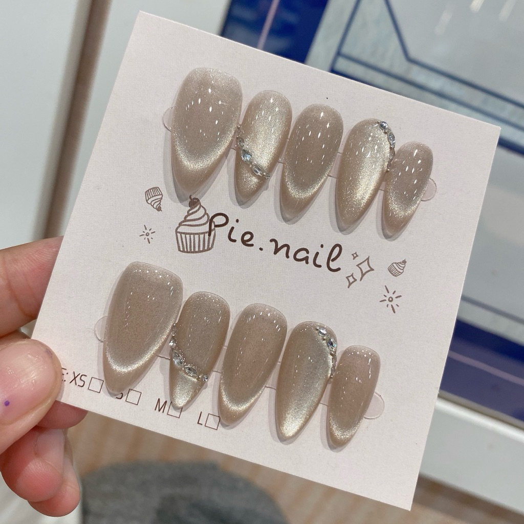 505. nailbox mắt mèo kim cương sáng đính đá mini