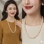 N693 dây chuyền mang áo dài , dây chuyền áo tấc, vòng cổ áo ngũ thân 60cm ngọc trai nhân tạo 8 li sang trọng