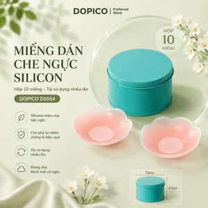 Miếng Dán Che Ngực Silicon – Hộp 10 Miếng, tái sử dụng nhiều lần, nhũ hoa chống lộ DOPICO