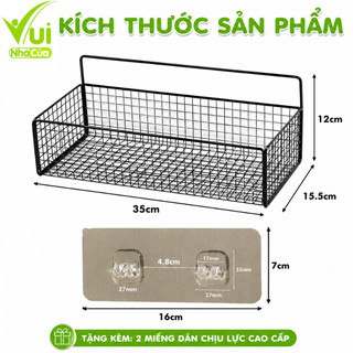 Kệ Lưới Dán Tường Đựng Đồ Bằng Thép Không Gỉ GD190 - Kệ Lưới Thép Chữ Nhật Tĩnh Điện Không Gỉ