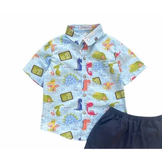 ( NHIỀU MẪU ) ÁO SƠ MI HỌA TIẾT OTO , KHỦNG LONG , VỎ SÒ ,... CHO BÉ TRAI | AnhMy Baby