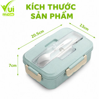 Hộp Đựng Cơm 3 Ngăn 1200ml Kèm Đũa Thìa Inox GD234 - Hộp Đựng Thức Ăn 3 Ngăn Kèm Túi Giữ Nhiệt