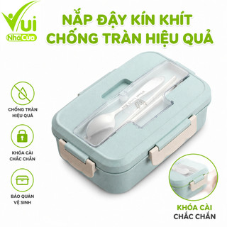 Hộp Đựng Cơm 3 Ngăn 1200ml Kèm Đũa Thìa Inox GD234 - Hộp Đựng Thức Ăn 3 Ngăn Kèm Túi Giữ Nhiệt