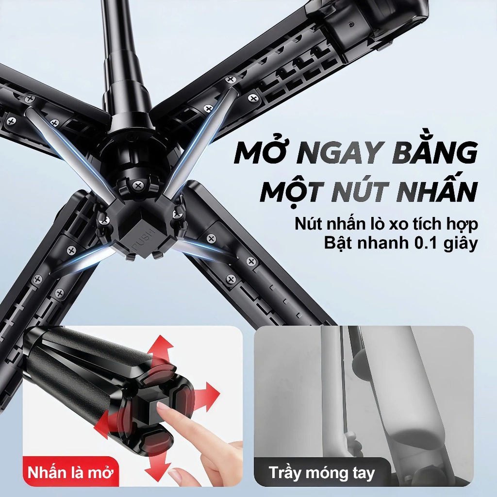 Gậy chụp ảnh selfie 4 chân bluetooth kim Tripod điện thoại có tay cầm xoay 360 độ quay video, chân livestream chống rung