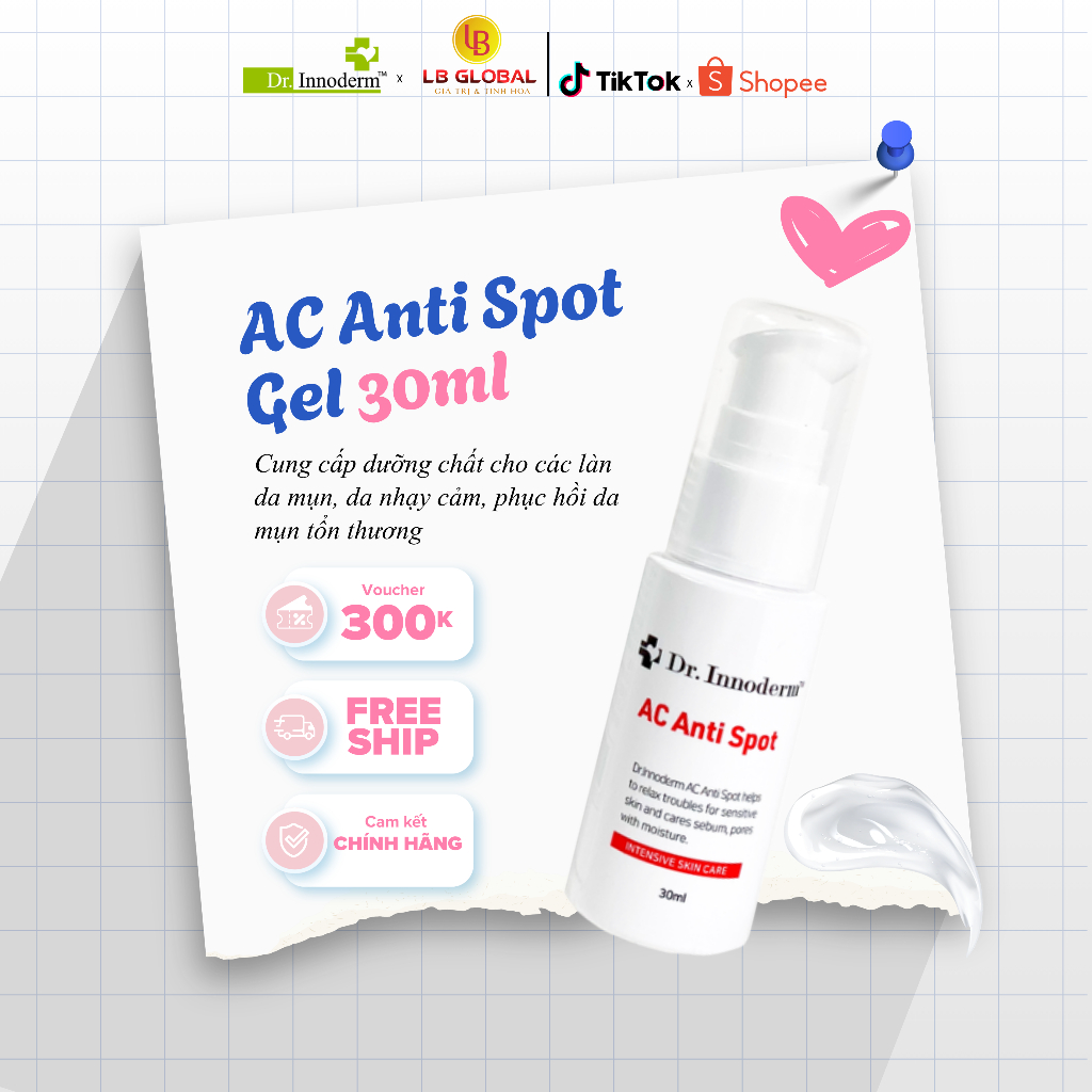 [Dr.Innoderm]_Gel chấm mụn_Ac Anti Spot 30ml_Sản phẩm chính hãng_Xuất VAT 100%