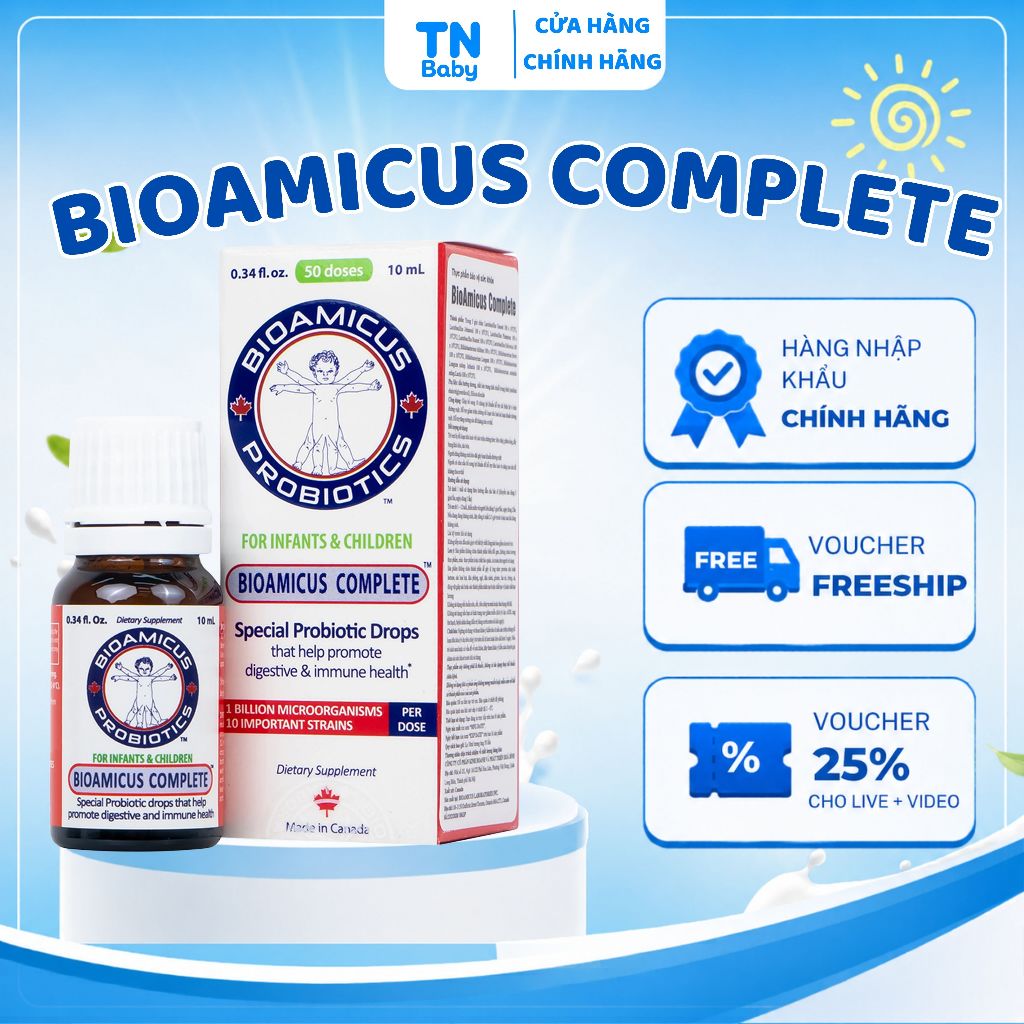 BioAmicus Complete 10 Chủng Hỗ Trợ Cải Thiện Hệ Vi Sinh Đường Ruột Cho Bé - Men Vi Sinh Cho Bé