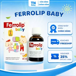 Sắt Ferrolip Baby Cho Trẻ Từ 0 Tháng Tuổi - Sắt Bisglycinate Dễ Hấp Thu, Không Tanh, Vị Đào Dễ Uống