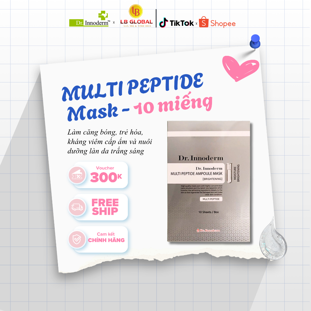 [Dr.Innoderm]_Mặt Nạ Dưỡng Trắng Da_Multi Peptide Ampoule Mask_Sản phẩm chính hãng_Xuất VAT 100%