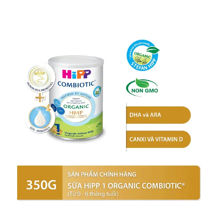 Sữa HiPP Organic Combiotic Lợi Khuẩn HMO Đủ Số 350g – Hữu Cơ EU Lợi Tăng Đề Kháng Cho Bé - TN Baby