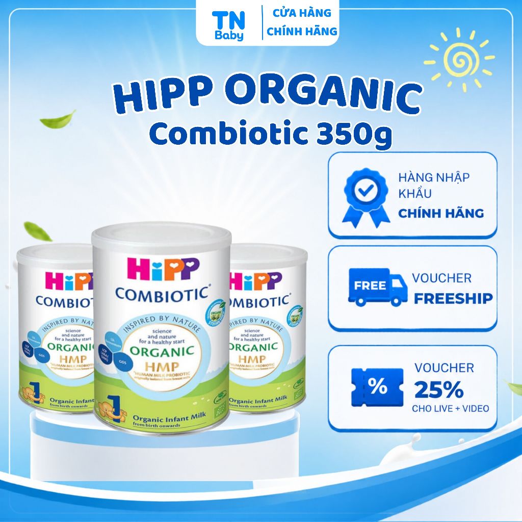 Sữa HiPP Organic Combiotic Lợi Khuẩn HMO Đủ Số 350g – Hữu Cơ EU Lợi Tăng Đề Kháng Cho Bé - TN Baby