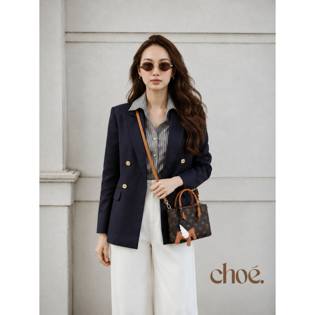 [VOUCHER 100K+TẶNG CHARM] Túi Xách Nữ Công Sở CHOÉ Da PU Cao Cấp Hai Quai Form Cứng Kèm Charm Ngựa Túi Đi Làm 1027 Kẻ