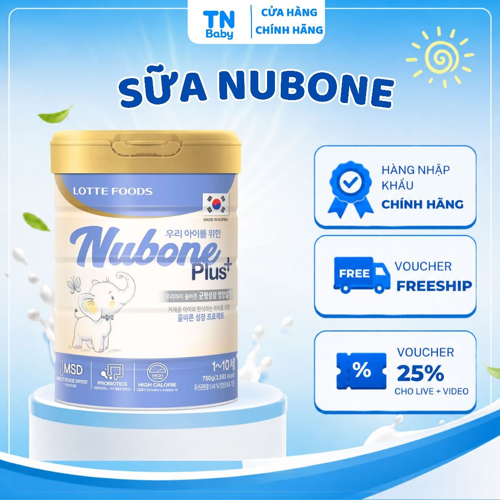 Sữa Công Thức Nubone Step 1 2  750g, Hỗ Trợ Hệ Tiêu Hóa Khoẻ Mạnh Cho Bé - TN Baby
