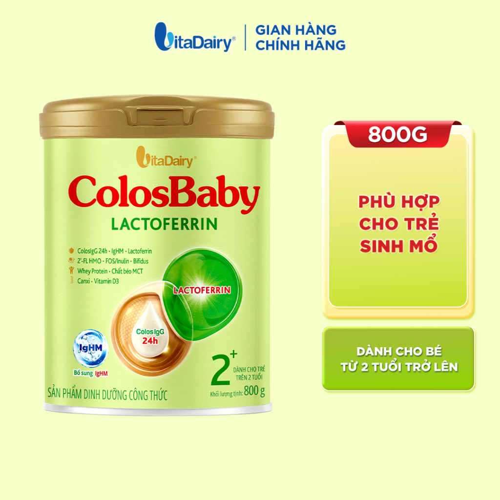 Sữa ColosBaby Lactoferrin 800g Giúp Tăng Đề Kháng Cho Bé, IgG Lactoferrin Hỗ Trợ Tiêu Hóa