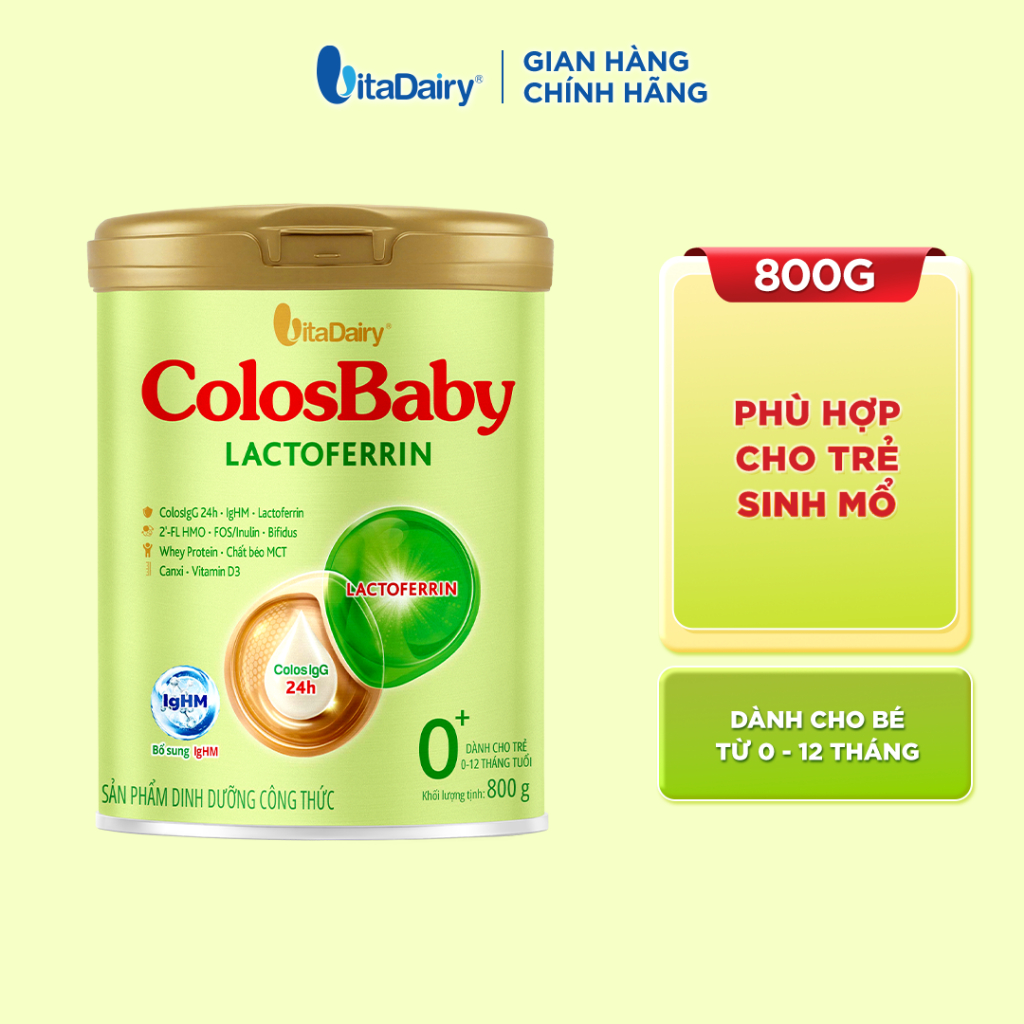 Sữa ColosBaby Lactoferrin 800g Giúp Tăng Đề Kháng Cho Bé, IgG Lactoferrin Hỗ Trợ Tiêu Hóa