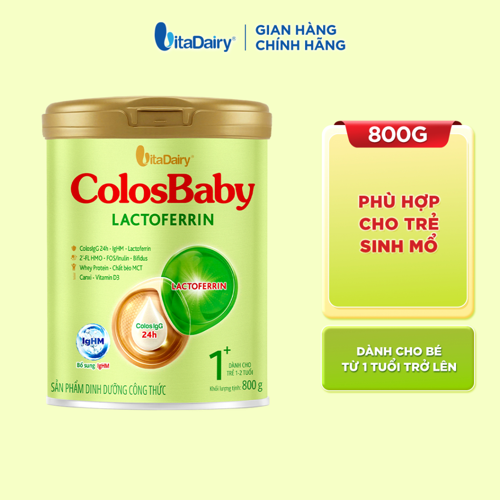 Sữa ColosBaby Lactoferrin 800g Giúp Tăng Đề Kháng Cho Bé, IgG Lactoferrin Hỗ Trợ Tiêu Hóa