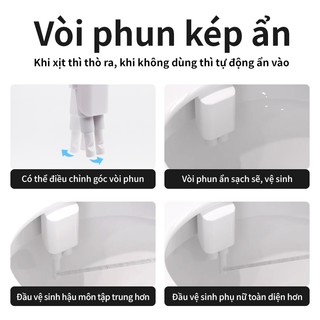 Angelmore Bidet gắn bồn cầu Không Cần Điện Vòi Phun Kép, Tự Làm Sạch, Điều Chỉnh Lưu Lượng, Tặng Van Chữ T Dễ Lắp Đặt 13