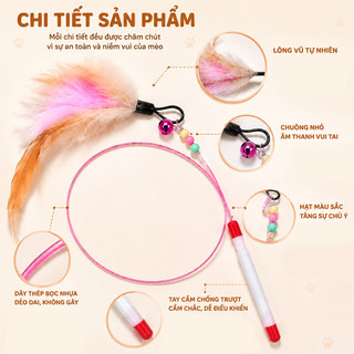 Cần Câu Mèo Vũ Có Chuông 90cm – Đồ Chơi Giúp Mèo Vận Động