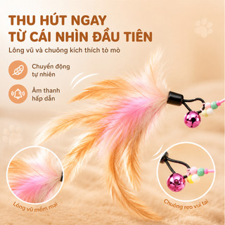 Cần Câu Mèo Vũ Có Chuông 90cm – Đồ Chơi Giúp Mèo Vận Động