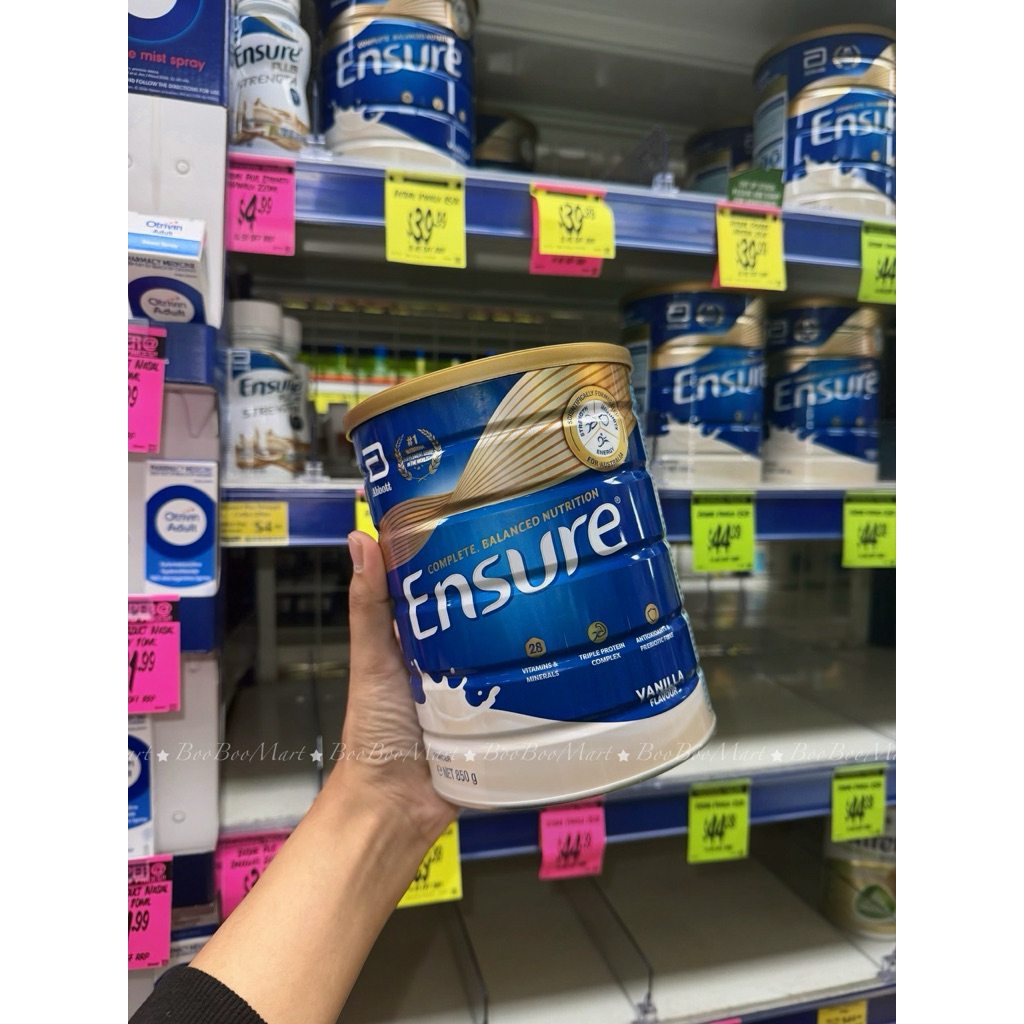 Sữa bột ensure  abbott hương vani giàu dinh dưỡng hộp 850g ( Bay Air )