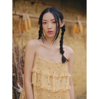 Đầm OLV hoa nhí 2 dây tầng bèo  Fleur Chiffon Cami Tiered Dress phù hợp đi chơi đi biển mùa hè