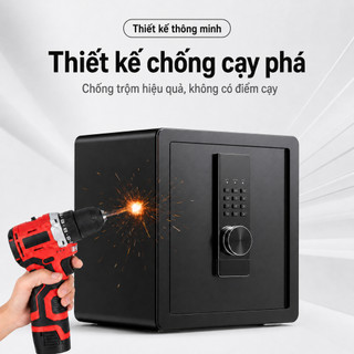 Két Sắt Điện Tử Màn Hình LCD 3 Tầng Lưu Trữ, Khóa Mật Mã, Có Chìa Dự Phòng, Lót Nhung Bên Trong, Kích Thước 45x38x30cm
