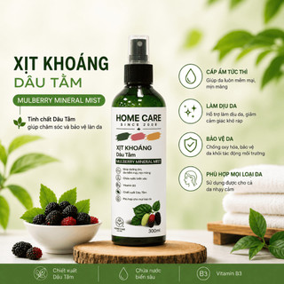 Xịt Khoáng Dâu Tằm Home Care – Dưỡng Ẩm, Dưỡng da, Khóa Nước, Làm Dịu Mát Da Khô Chính Hãng