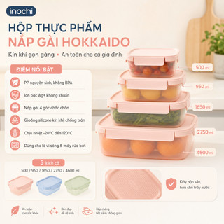 Hộp Thực Phẩm Nắp Gài Hokkaido INOCHI – Nhựa PP Kháng Khuẩn Ag+, Giữ Thực Phẩm Tươi Ngon