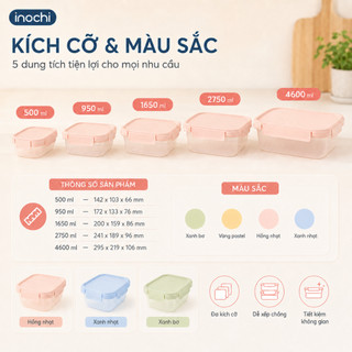 Hộp Thực Phẩm Nắp Gài Hokkaido INOCHI – Nhựa PP Kháng Khuẩn Ag+, Giữ Thực Phẩm Tươi Ngon