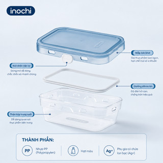 Hộp thực phẩm nút nhấn INOCHI Hokkaido – Nắp kín khí, cao cấp, đóng mở dễ dàng
