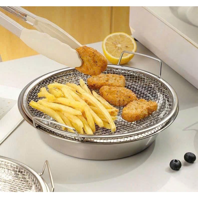 Set Khay Inox 304 Kèm Vỉ Lưới Lọc Dầu, Chống Dính, Dễ Vệ Sinh, Bền Bỉ