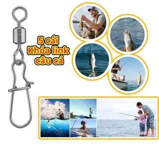 (TX)5 cái Khóa link câu cá khóa lọt khoen cao cấp đủ chuyên dụng cho câu máy - câu lure