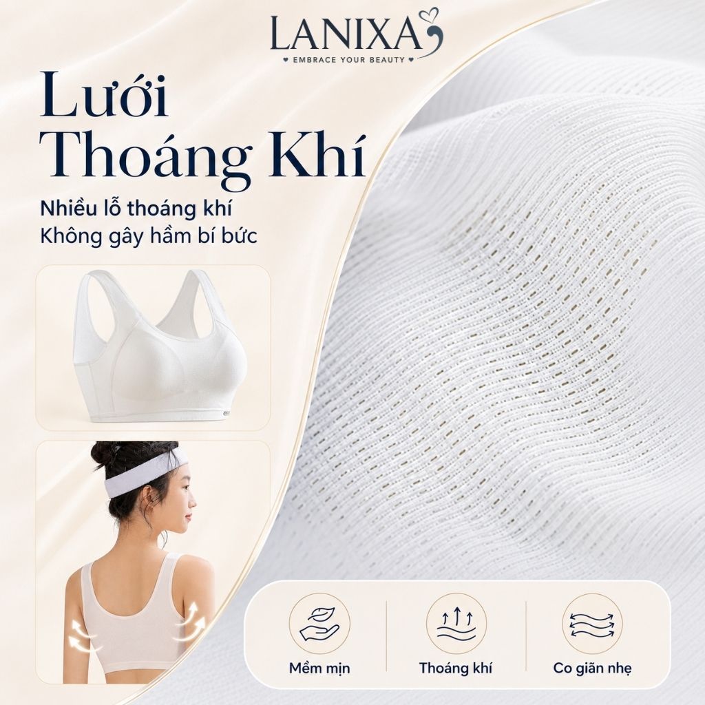 Áo bra nữ thể thao tập gym đệm mút mỏng chất cotton thấm hút mồ hôi mặt sau lưới thoáng mát A611