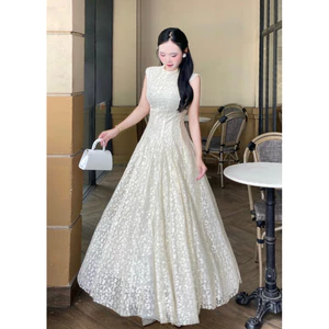 Váy Đầm Ren Hoa Thời trang Nữ LASY D1125 Cổ Tròn Sát Nách Dáng Dài Chuẩn Form Tôn Dáng