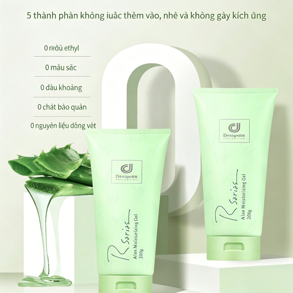 Rsarias 200g Gel Nha Đam Phục Hồi Da Khô Rát Cháy Nắng Dưỡng Ẩm Làm Dịu Da Nhạy Cảm