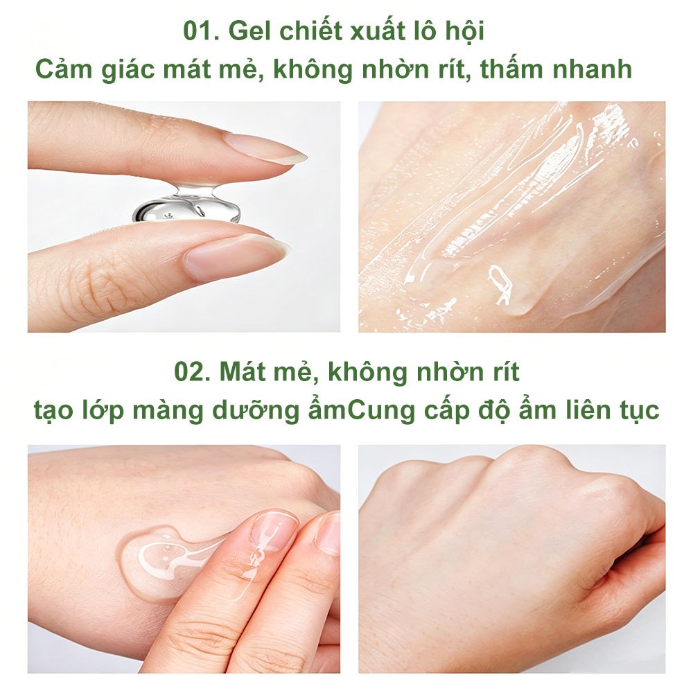 Rsarias 200g Gel Nha Đam Phục Hồi Da Khô Rát Cháy Nắng Dưỡng Ẩm Làm Dịu Da Nhạy Cảm