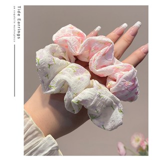 TẶNG Scrunchies hoạ tiết hình hoa tulip xinh xắn ngọt ngào kiểu dáng nhỏ nhắn dây buộc tóc cao su loại 1