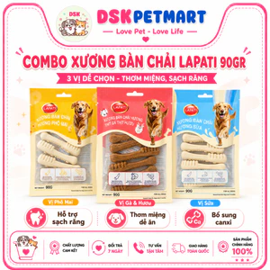 COMBO 12 Túi Xương Bàn Chải LAPATI, Bánh Thưởng Gặm Sạch Răng LAPATI Túi 90GR