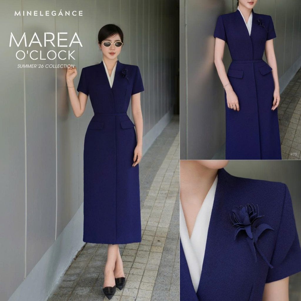 MINELEGÁNCE | ĐẦM CỔ TIM DÁNG DÀI THANH LỊCH, CÔNG SỞ - MIN73