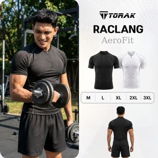 Áo Thun Cổ Trụ Half Zip RACLANG TORAK - Vải Thun Thấm Hút Mồ Hồi, Fit Chuẩn Form Phong Cách Fitness Traning