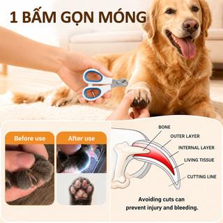 Cắt Móng Mèo, Kềm Cắt Móng Cho Mèo Và Chó Nhỏ, Lưỡi Thép Sắc Bén, Dễ Dùng, An Toàn