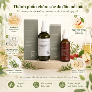 Combo 2 Bước Lab On Hair Chăm Sóc Tóc Rụng, Làm Sạch Thoáng Da Đầu, Dưỡng Chân Tóc Chắc Khỏe
