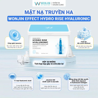 Hộp 30 miếng mặt nạ Wonjin Effect 350g dưỡng sáng cấp ẩm phục hồi & giúp da căng mịn Hàn Quốc