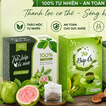 Combo Trà Lá Ổi & Búp Ổi Non Túi Lọc Mychi, Trà Lá Ổi Linh Chi, Thảo Mộc Tự Nhiên Thanh Lọc Cơ Thể