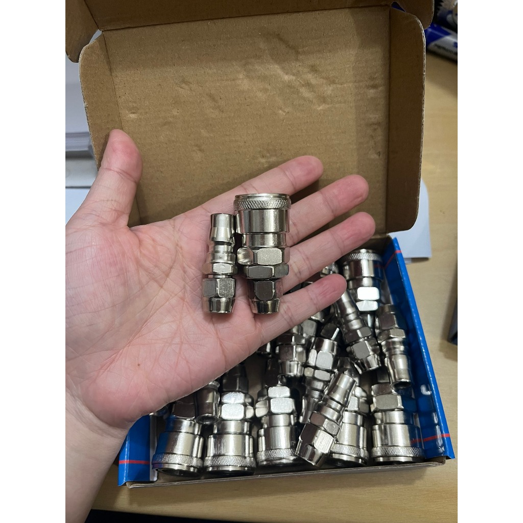 Đầu nối nhanh Φ8mm, Φ10mm, Φ12mm | Bộ khớp nối nhanh dây hơi khí nén bằng thép không gỉ