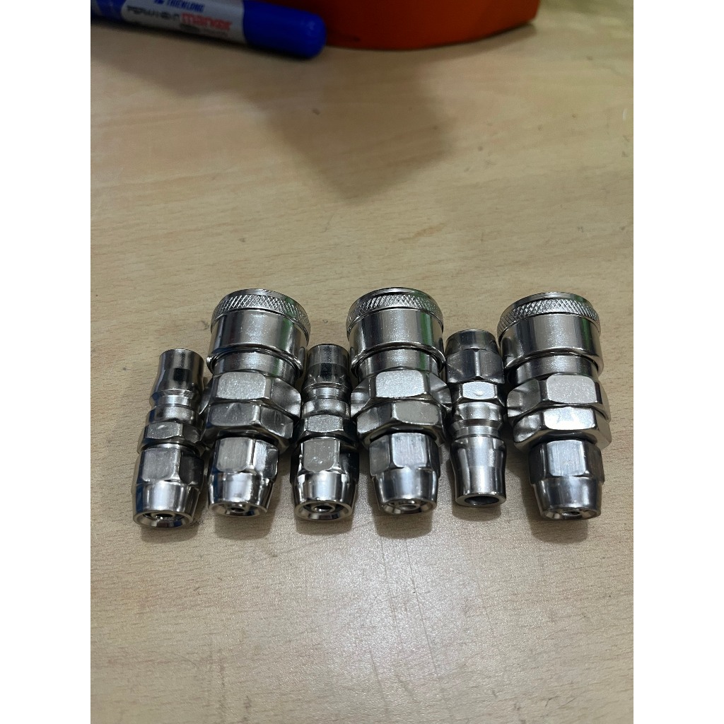 Đầu nối nhanh Φ8mm, Φ10mm, Φ12mm | Bộ khớp nối nhanh dây hơi khí nén bằng thép không gỉ
