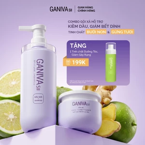 Combo Dầu Gội Dầu Xả Ganiva Tím Tặng Xịt Mọc Tóc Dưỡng Tóc Và Giúp Tóc Mềm Mượt