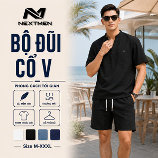 Bộ Quần Áo Nam Vải Đũi Cổ V  Chất vải đũi mây nhẹ mát mềm mịn co giãn thấm hút tốt  BHN105