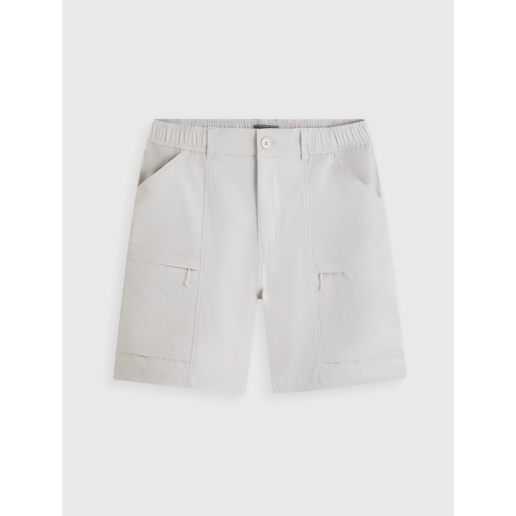 Quần short nam polyester CANIFA cạp chun ống suông có túi hộp 8BS26S025