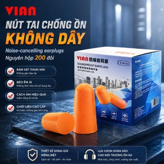 Nút tai chống ồn VIAN 1100 dạng viên đạn – Chất liệu bọt biển mềm mại, giảm ồn SNR 38dB